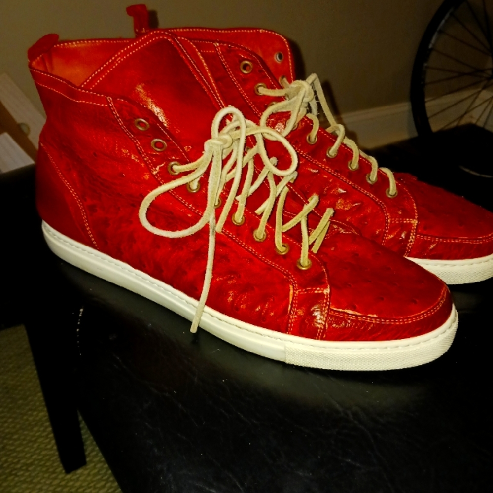 Italian Ostrich high top shoes.